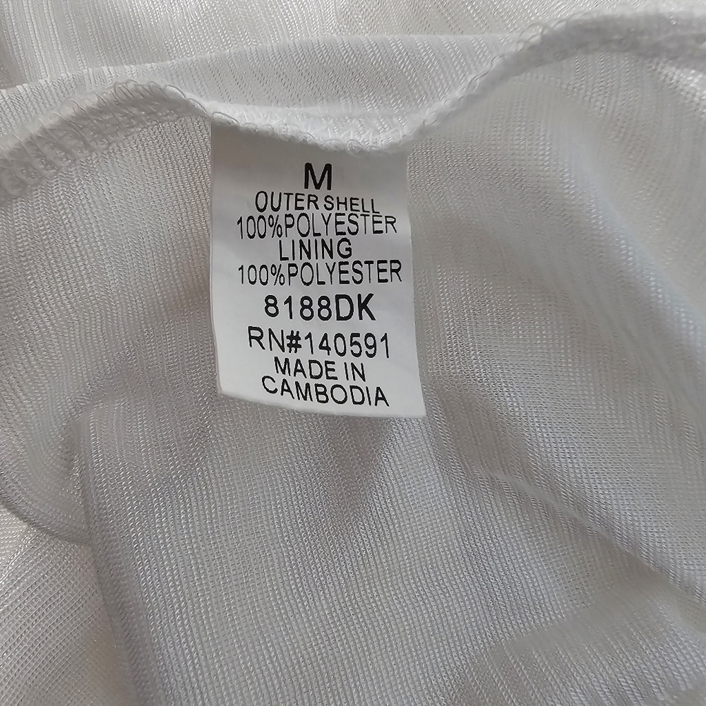 CQ by CQ Lace White Off-Shoulder Ruffle Bell Sleeve Romantic Mini Dress Sz M - Picture 7 of 8